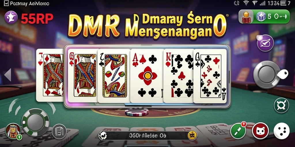 Tampilan gameplay seru di 55RP yang menampilkan permainan domino.