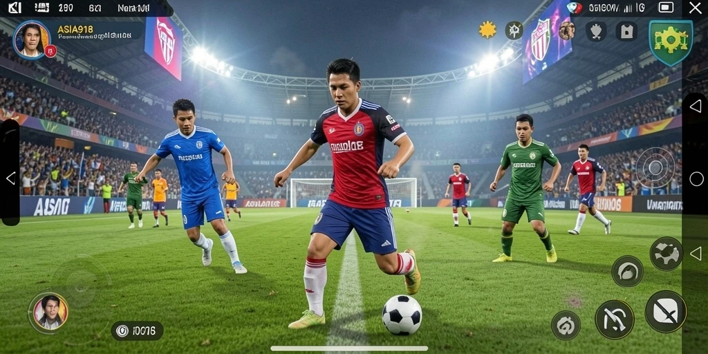 Screenshot gameplay ASIA918 yang menampilkan pertandingan sepak bola yang seru.