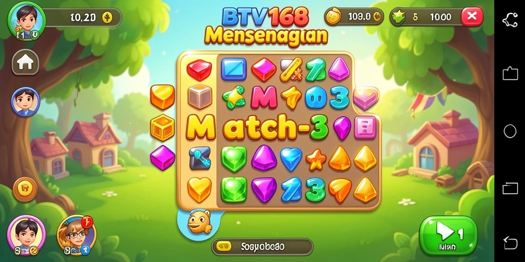 Tampilkan screenshot gameplay BTV168 yang seru dan penuh warna.