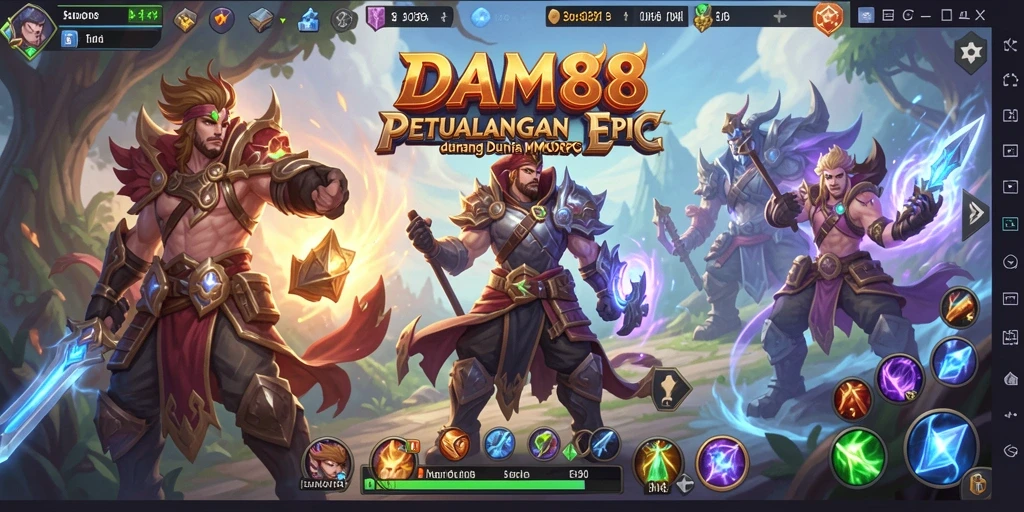 Screenshot menunjukkan aksi seru dalam pertarungan MMORPG di DAM88.