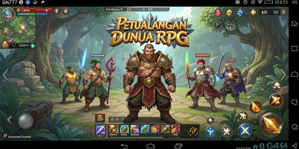 Tampilan utama gameplay RPG GN777 yang seru dan menarik.