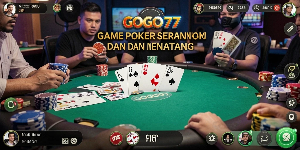 Screenshot GOGO77 menampilkan aksi seru dalam permainan Poker.