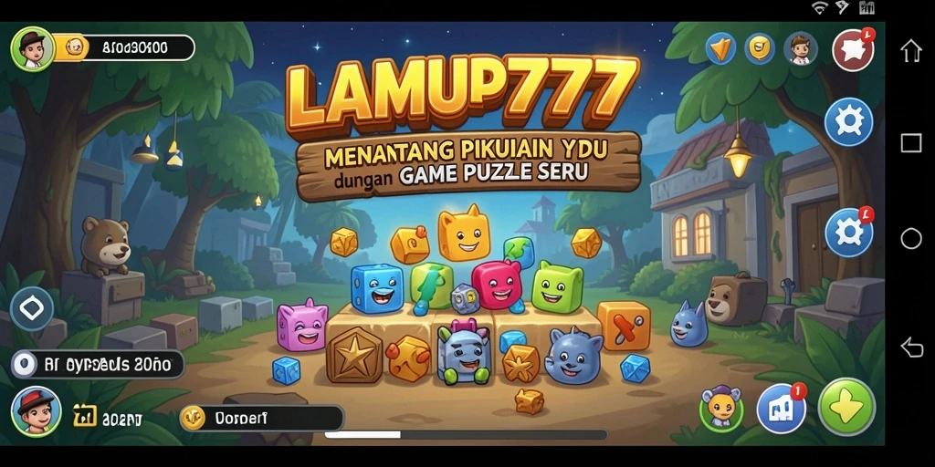 Tampilan gameplay puzzle menarik dari LAMPU777 saat menyelesaikan teka-teki.