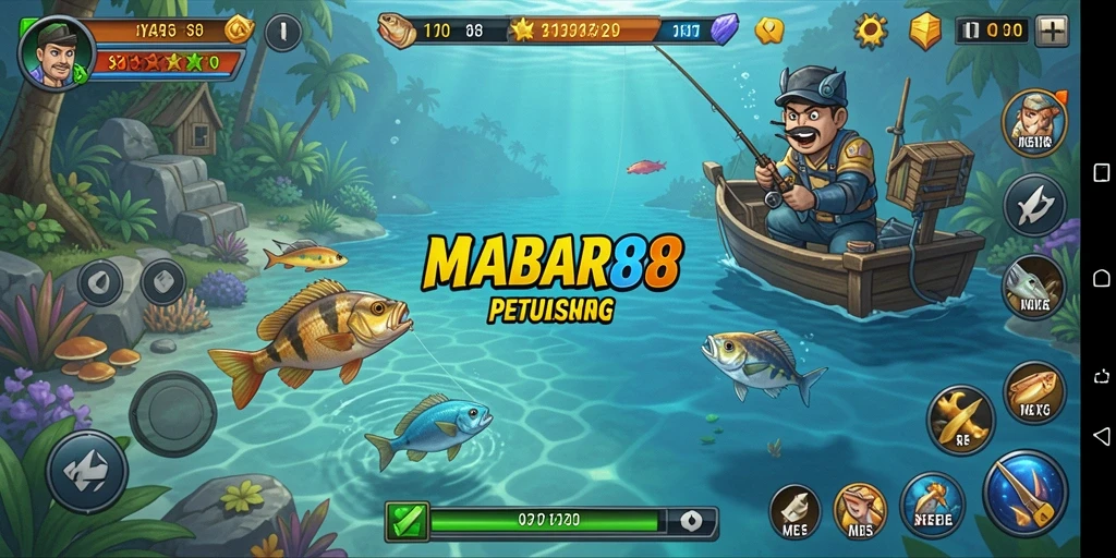 Gameplay seru dalam MABAR88 dengan berbagai jenis ikan.