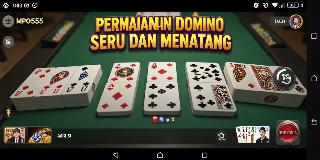 Tampilan permainan Domino seru dari MPO555 dengan grafis yang menarik.