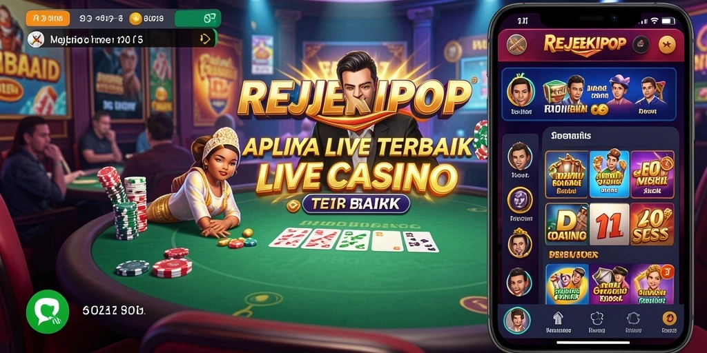 Tampilan gameplay Live Casino yang mendebarkan di REJEKIPOP.