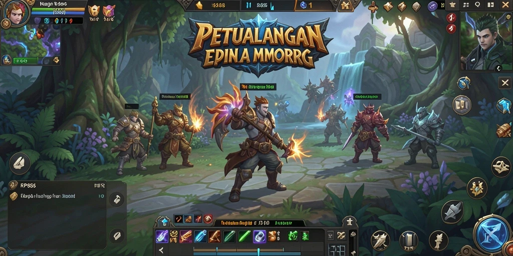 Tangkapan layar gameplay RP886 yang menampilkan pertarungan seru dalam MMORPG.