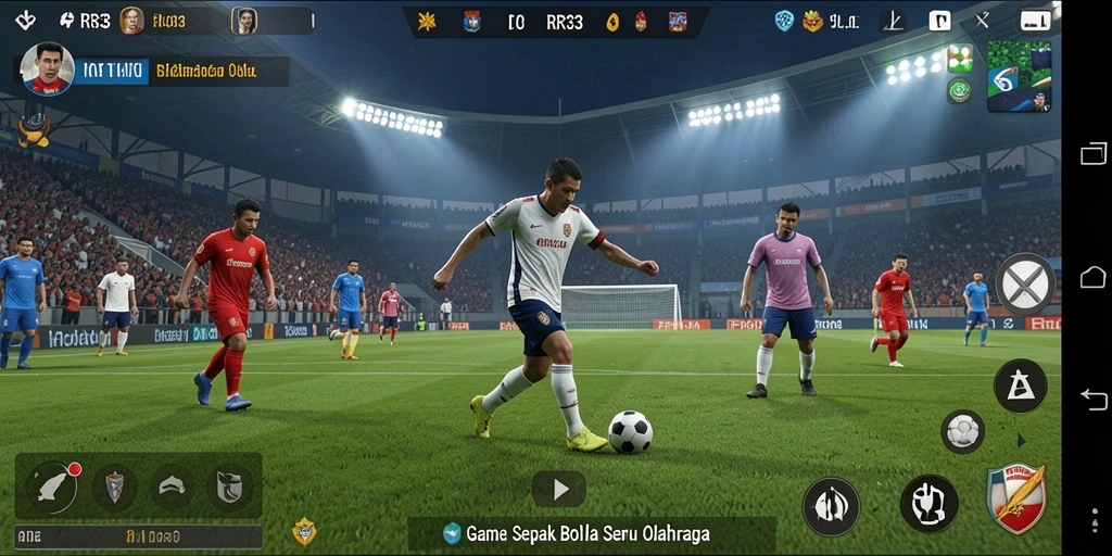 Tampilan gameplay sepak bola yang menegangkan di RR33.